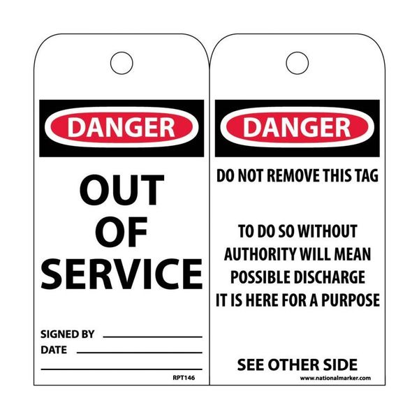 Nmc Danger Out Of Service Tag, Pk25 RPT146ST