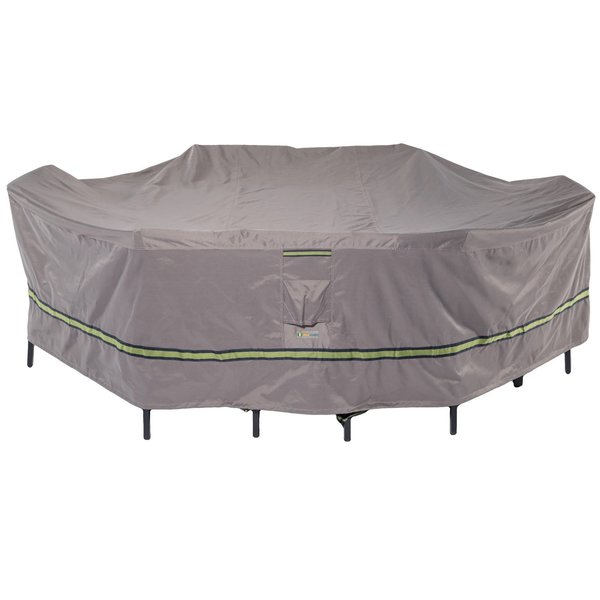 Duck Covers Soteria Grey RainProof Patio Rectangle Table Set Cover, 140"x80" RTO14080