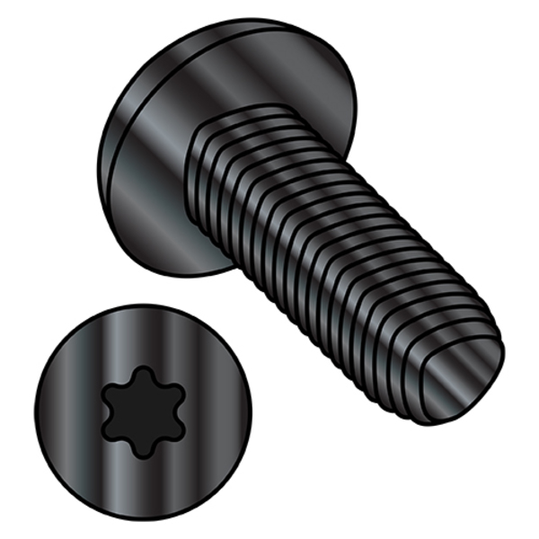 Zoro Select Thread Cutting Screw, 1/4"-20 x 5/8 in, Black Zinc Plated Steel Pan Head Torx Drive, 4000 PK 1410RTPBZ