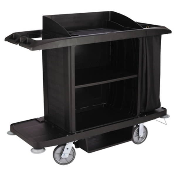 Rubbermaid Commercial Rubbermaid® Housekeeping Cart, 22" x 60" x 50", Black, 1/Each RUB197