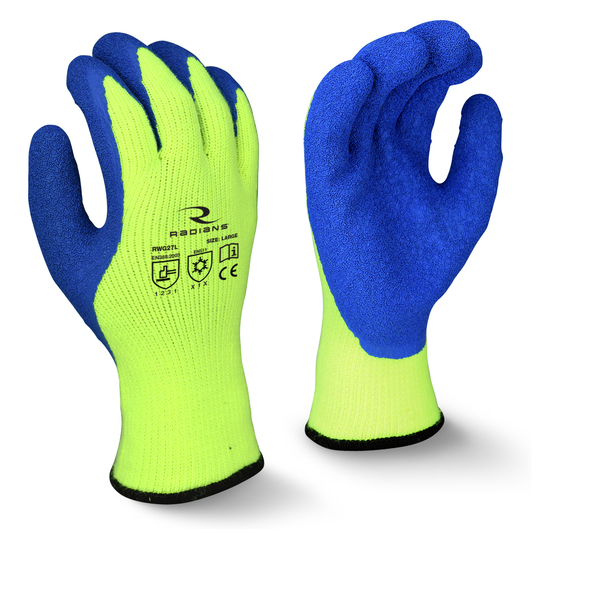 Radians Hi-Vis Cold Protection Cut-Resistant Coated Gloves, Acrylic/Polyester Lining, 2XL RWG27TXXL