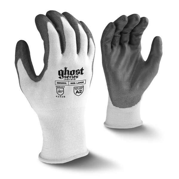 Radians Cut Resistant Coated Gloves, A2 Cut Level, Polyurethane, L, 1 PR RWG550L