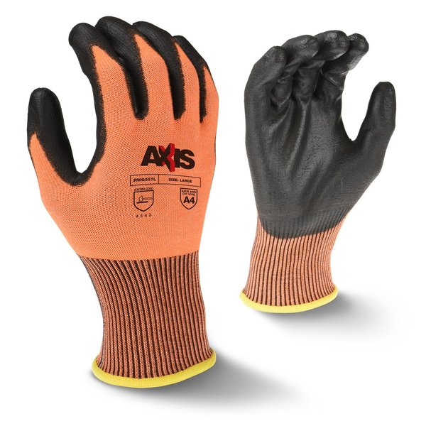 Radians Cut Resistant Coated Gloves, A4 Cut Level, Polyurethane, 2XL, 1 PR RWG557XXL