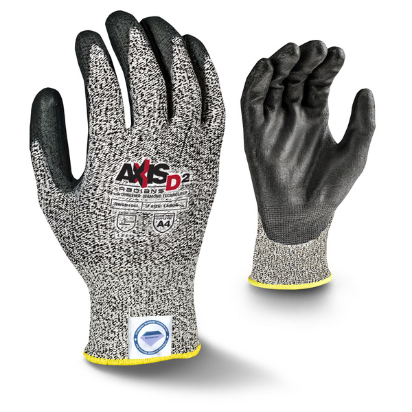Radians Cut Resistant Coated Gloves, A4 Cut Level, Polyurethane, L, 1 PR RWGD106L