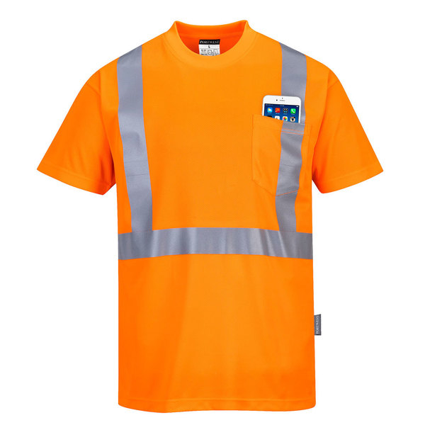 Portwest Hi-Vis Pocket T-Shirt, Med S190