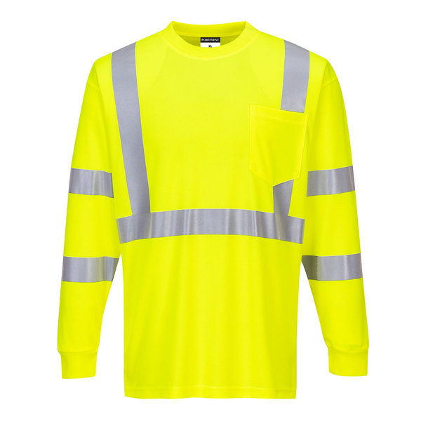 Portwest Hi-Vis Long Sleeved T-Shirt, XL S192