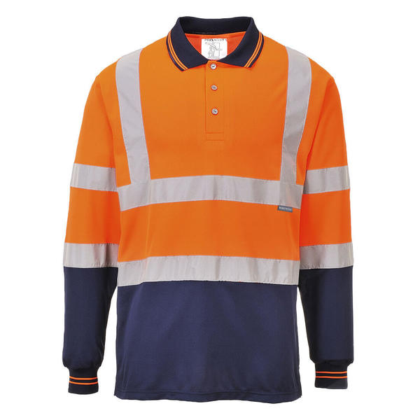 Portwest Two-Tone Long Sleeved Polo, Med S279