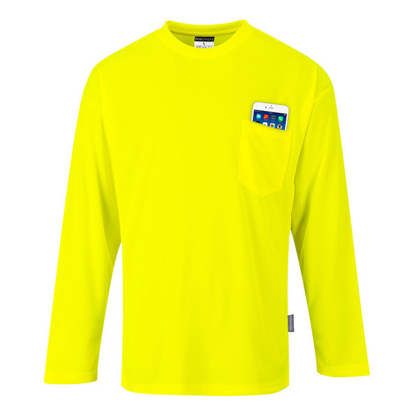 Portwest Long Sleeve Pocket T-Shirt, Med S579