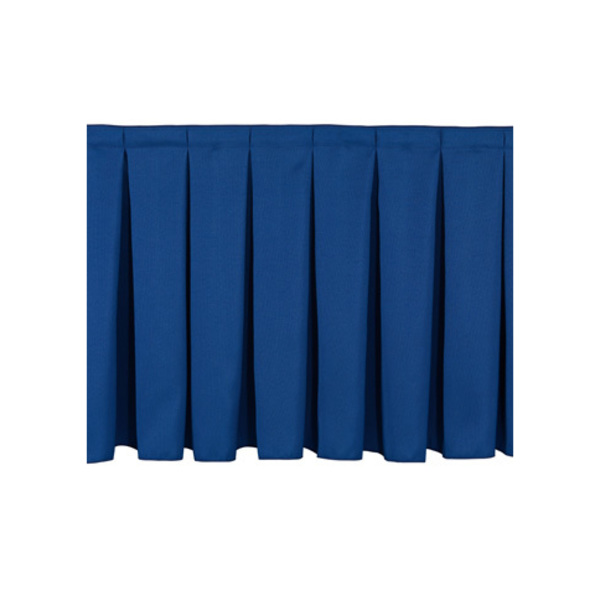 National Public Seating Stage Box Pleat Skirting, 32"H x 48"L, Blue SB32-48-04