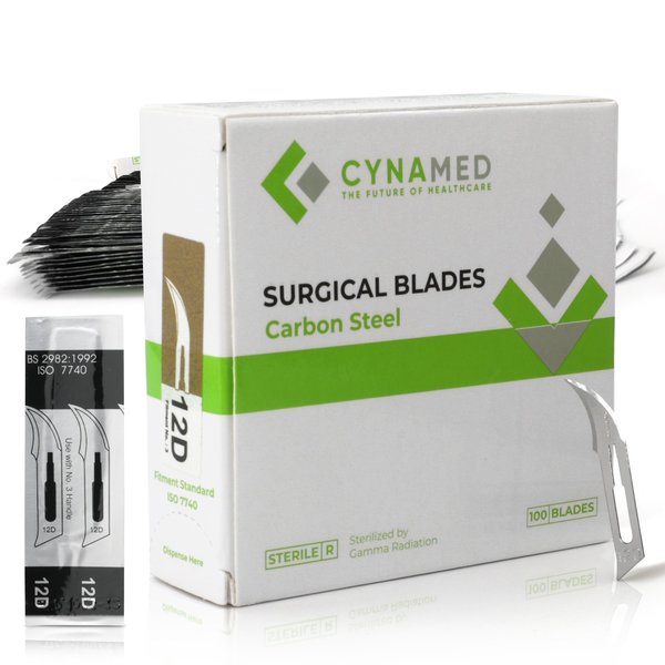 Cynamed Lab Scalpel Blades, Size 12B, Box of 100 CYZR-0005