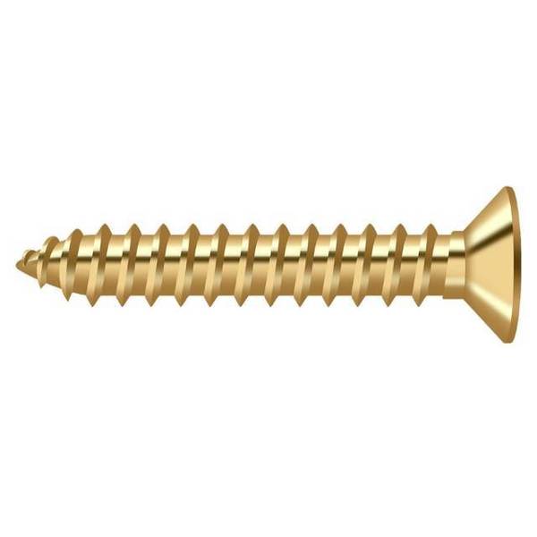 Deltana Wood Screw, #12, 1-1/4 in, Plain Brass SCWB12125CR003