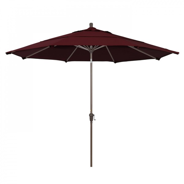 March Patio Umbrella, Octagon, 110.5" H, Pacifica Fabric, Burgundy 194061038840