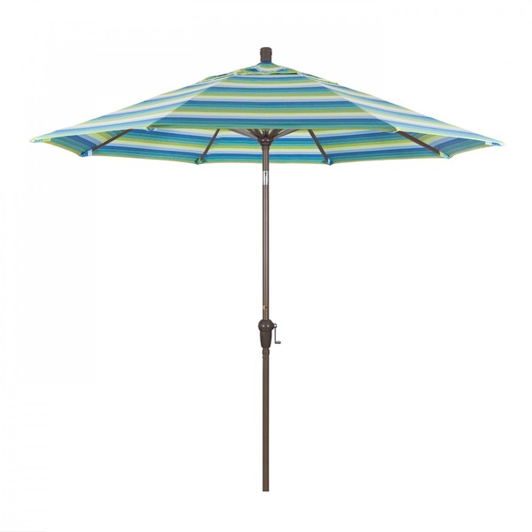 March Patio Umbrella, Octagon, 102.38" H, Sunbrella Fabric, Seville Seaside 194061040218