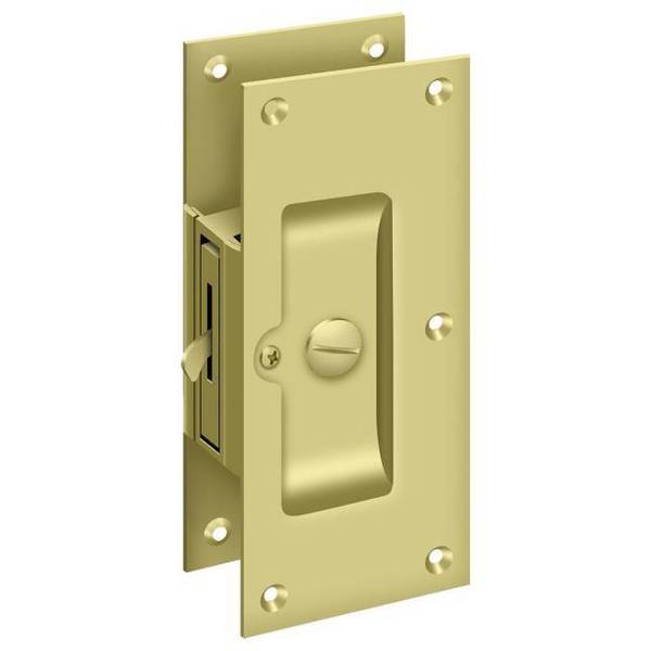 Deltana Decorative Pocket Lock 6", Privacy Bright Brass SDL60U3