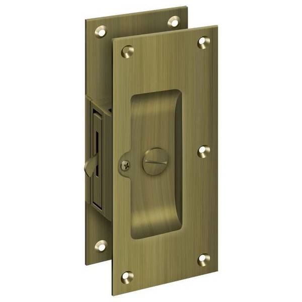 Deltana Decorative Pocket Lock 6", Privacy Antique Brass SDL60U5