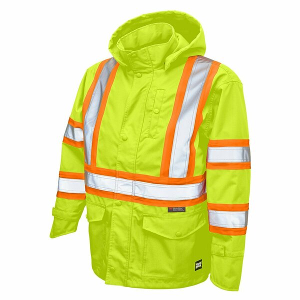 Tough Duck Safety Rain Jacket, SJ352-FLGR-3XL SJ352