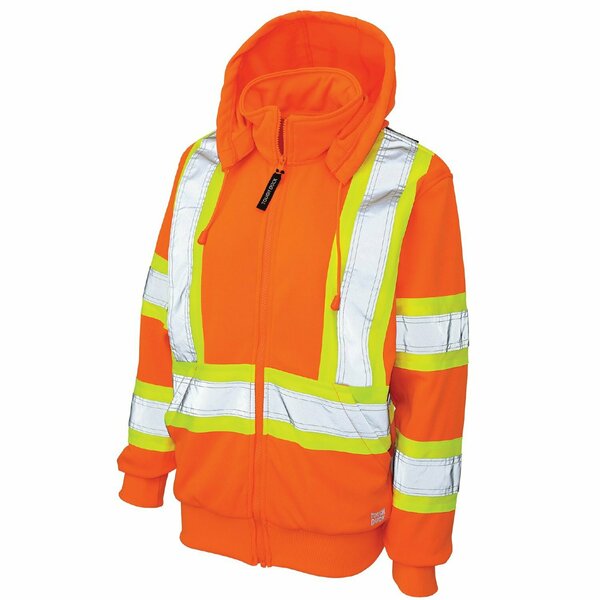 Tough Duck Womens Safety Hoodie Sweatshirt, Fluor. SJ421