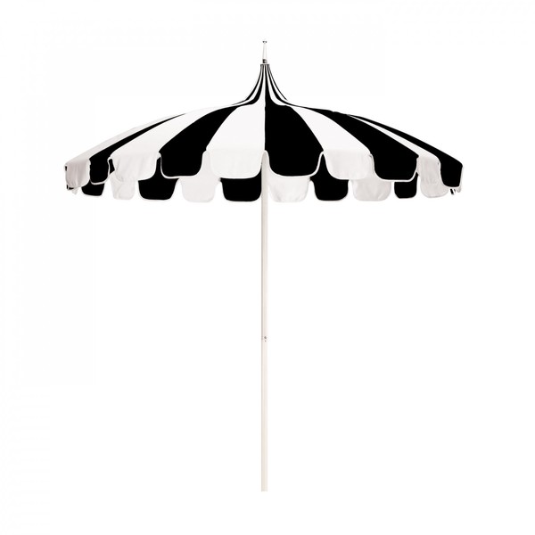 California Umbrella Patio Umbrella, Round, 109.4" H, Pacifica Fabric, Black and Natural 194061040751
