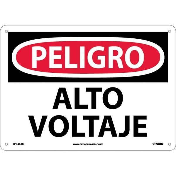 Nmc Danger High Voltage Sign - Spanish, SPD49AB SPD49AB