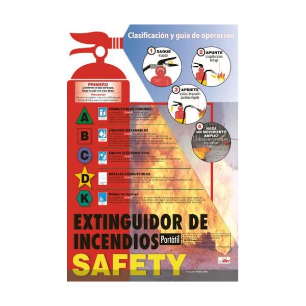 Nmc Fire Extinguisher Safety Poster Spanish SPPST003