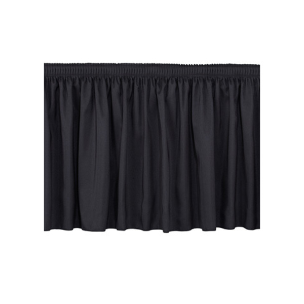 National Public Seating Stage Shirred Pleat Skirting, 24"H x 96"L, Black SS24-96-10