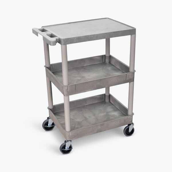 Luxor Flat Top and Tub Middle/Bottom Shelf Cart, 24" X 18" STC211-G