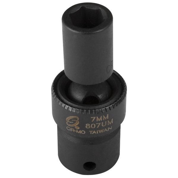 Sunex 1/4" Drive Impact Socket, Metric, 45mm L 807UM