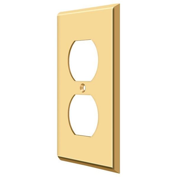 Deltana Double Outlet Switch Plate, Number of Gangs: 1 Solid Brass, PVD Polished Brass Finish SWP4752CR003