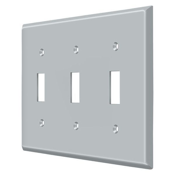 Deltana Triple Standard Switch Plate, Number of Gangs: 3 Solid Brass, Brushed Chrome Finish SWP4763U26D