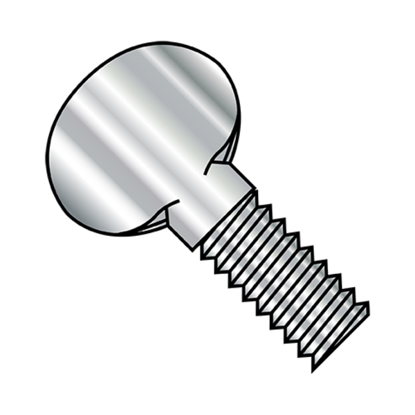 Zoro Select Thumb Screw, 1/4"-20 Thread Size, Spade, Plain Stainless Steel, 2 in Lg, 300 PK 1432T188