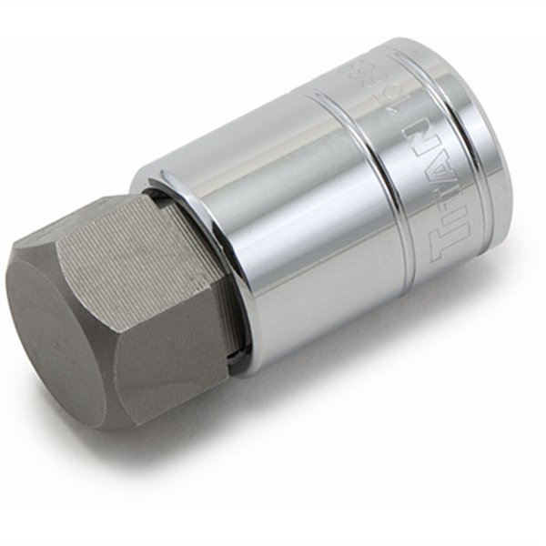 Titan Hex Bit Socket, 1/2" Drive, 15/16", Chrome 15669