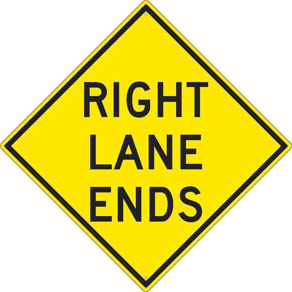 Nmc Right Lane Ends Sign TM258K