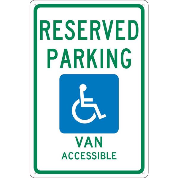 Nmc State Reserved Parking Handicapped Van Accessible Michigan Sign, TMS319G TMS319G