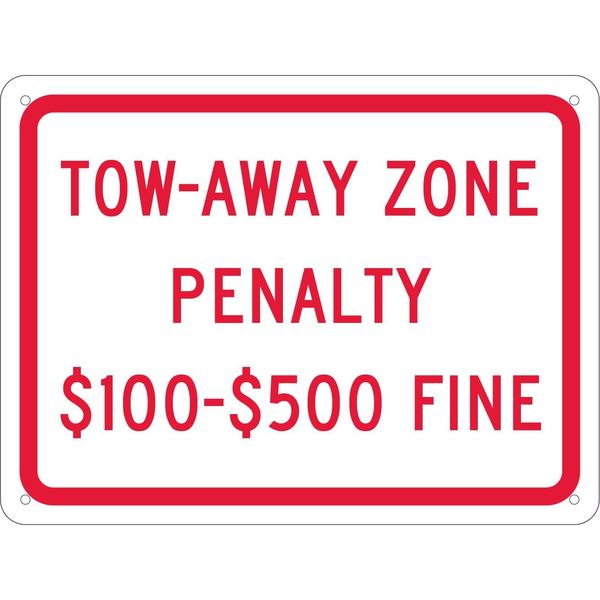 Nmc Tow-Away Zone Penalty Handicapped Parking Sign Virginia, TMS339G TMS339G