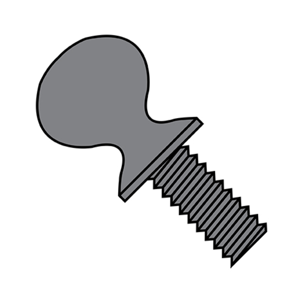 Zoro Select Thumb Screw, #10-24 Thread Size, Spade, Plain Steel, 1-1/2 in Lg, 1000 PK 1024TSP