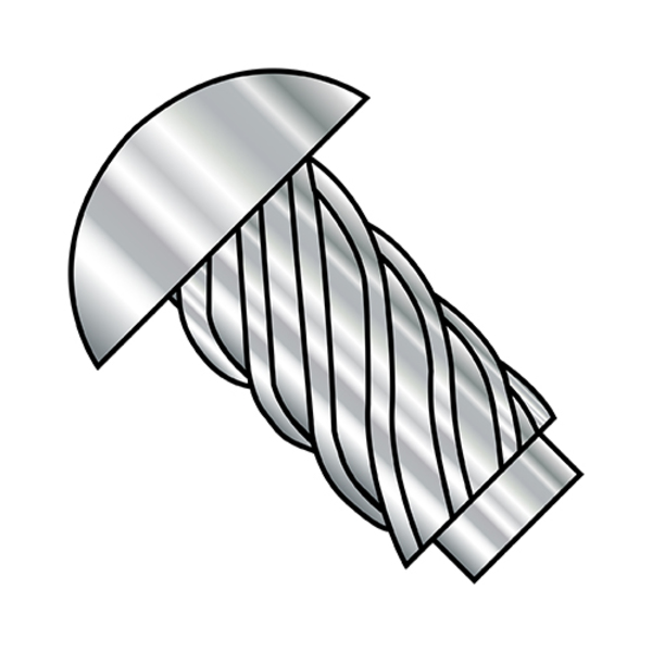Zoro Select Thumb Screw, #4 Thread Size, Round, Plain Stainless Steel, 1/4 in Lg, 10000 PK 0404U316