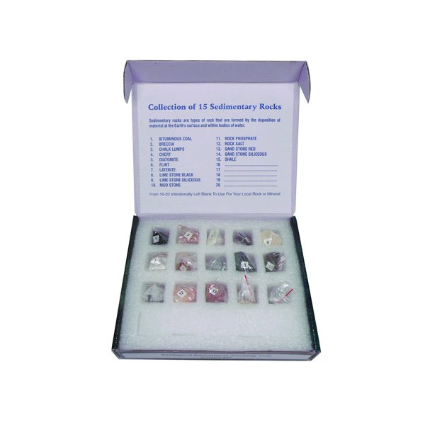 United Scientific Sedimentary Rock Set, 15 Specimens UNSEDRC01