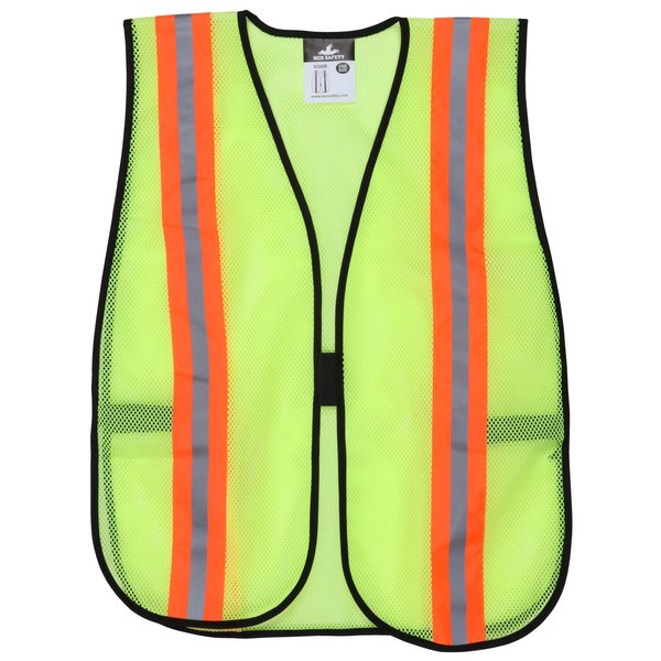 Mcr Safety Safety Vest, Lime, Polyester Mesh V200R