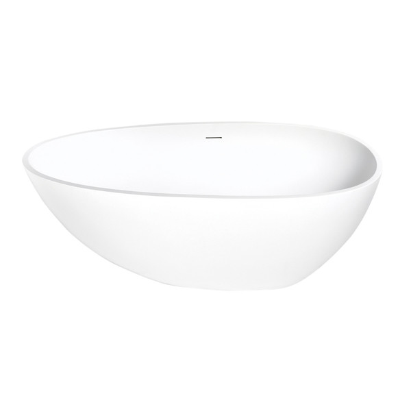 Kingston Brass VRTRS593021 59" Solid Surface White Ston, 59.06" L, 30.31" W, Matte White, Solid Surface VRTRS593021