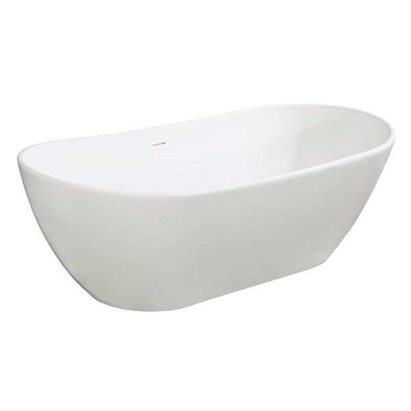 Kingston Brass VRTRS723223 72" Solid Surface White Ston, 71.44" L, 32.31" W, Matte White, Solid Surface VRTRS723223