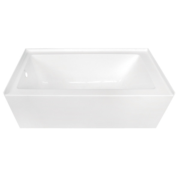 Kingston Brass VTDE603122L 60" Acrylic Alcove Tub w/Lef, 60" L, 30.69" W, White, Acrylic VTDE603122L