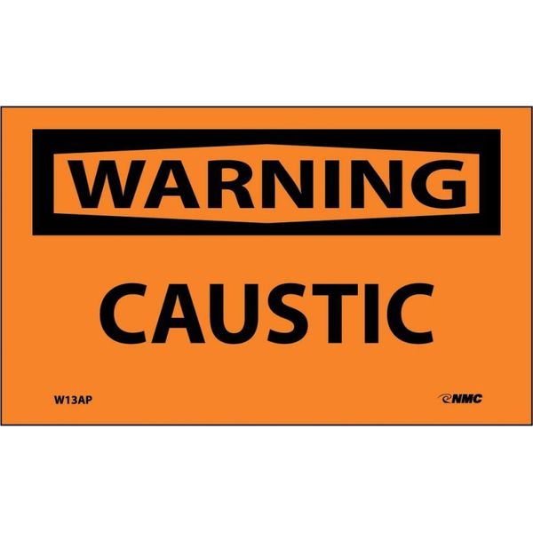 Nmc Warning Caustic Label, Pk5 W13AP