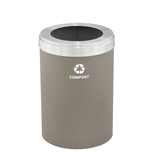 Glaro 16 gal Trash Can, Nickel/Satin Aluminum W-2032NK-SA-W6RL