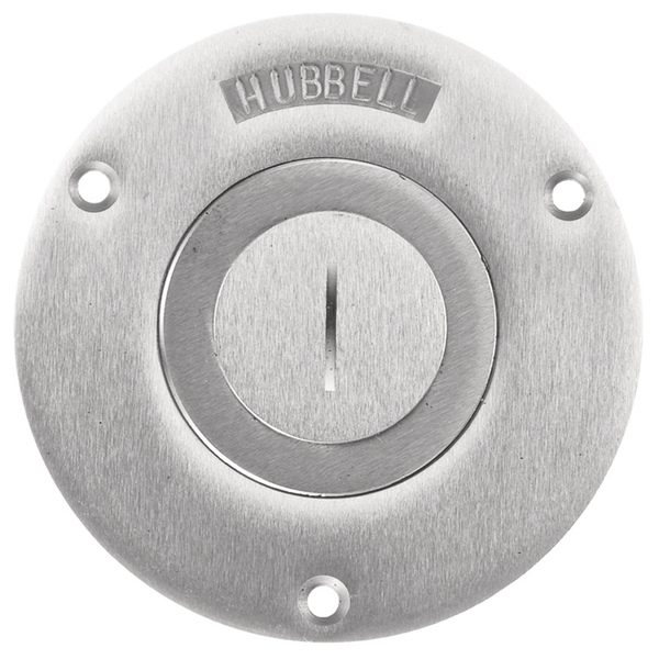 Hubbell Wiring Device-Kellems Electrical Box Cover, 1 Gang, Round, Aluminum SA2725
