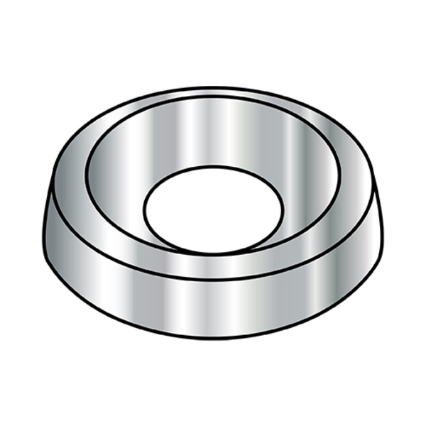 Zoro Select Countersunk Washer, Fits Bolt Size #10 Stainless Steel, Plain Finish, 8000 PK 10WC188
