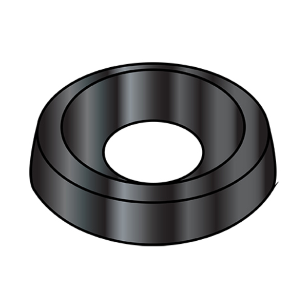 Zoro Select Countersunk Washer, Fits Bolt Size 1/4" Steel, Black Oxide Finish, 2500 PK 14WCB
