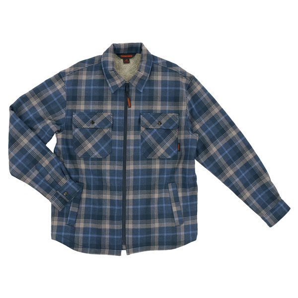 Tough Duck Sherpa Bonded Flannel Jac-Shirt, NV/GR WS151