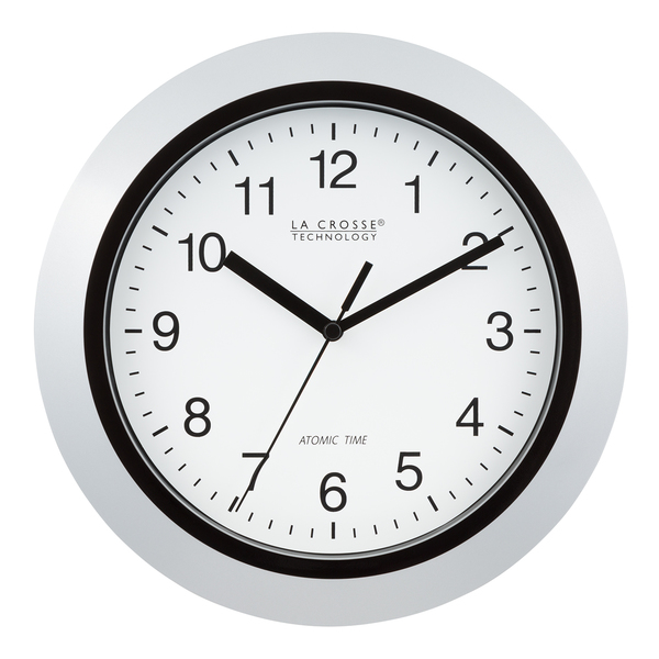 La Crosse Technology Atomic Analog Wall Clock, 10" WT-3102S-INT