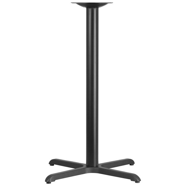 Flash Furniture Restaurant Table X-Base with 3" Dia. Bar, 30" W X 30" L X 42" H, Cast Iron, Iron, Black XU-T3030-BAR-GG