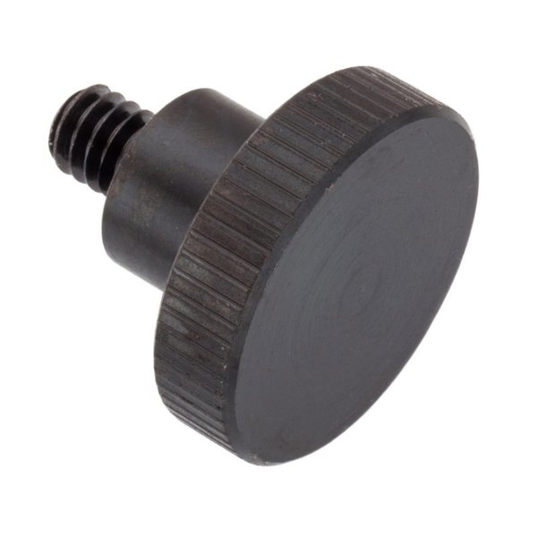 Zoro Select Thumb Screw, 1/4"-20 Thread Size, Round, Black Oxide Steel, 1/4 in Head Ht, 15/16 in Lg Z1060